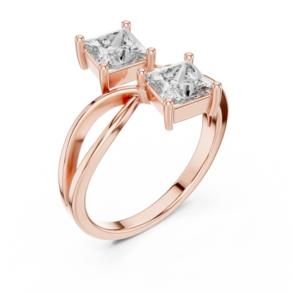 Crossover Twin Diamond Ring
