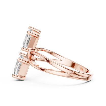 Crossover Twin Diamond Ring