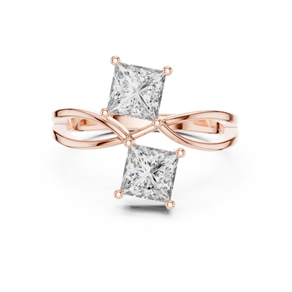 Crossover Twin Diamond Ring