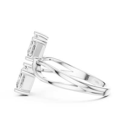 Crossover Twin Diamond Ring