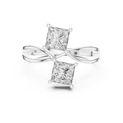 Crossover Twin Diamond Ring