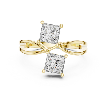 Crossover Twin Diamond Ring