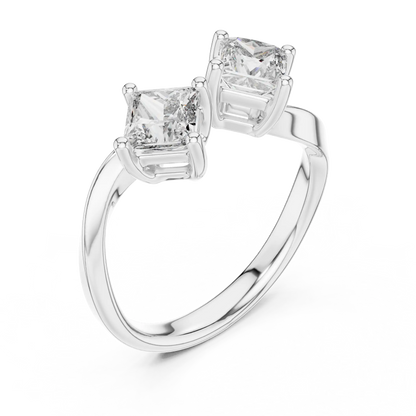 Open Duo Diamond Ring