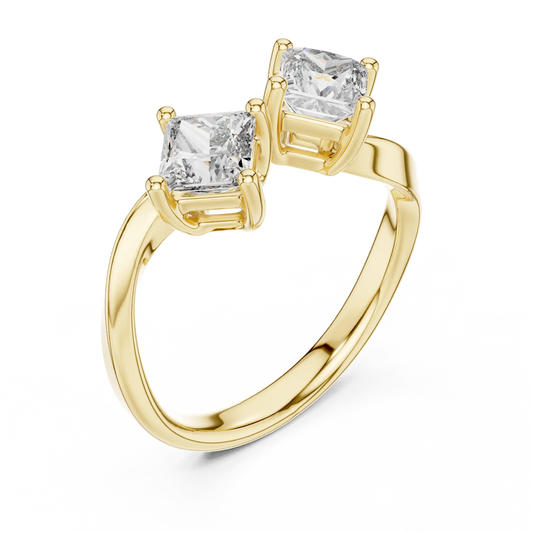 Open Duo Diamond Ring