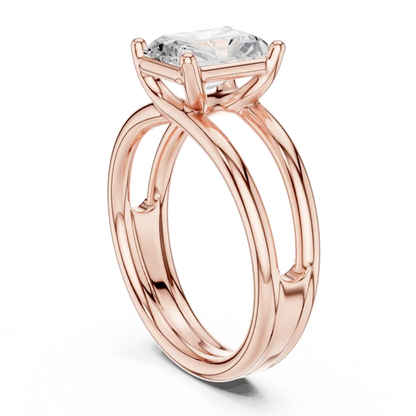 Double Rail Diamond Ring