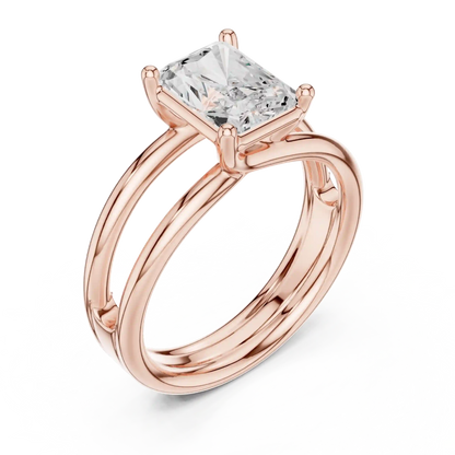 Double Rail Diamond Ring