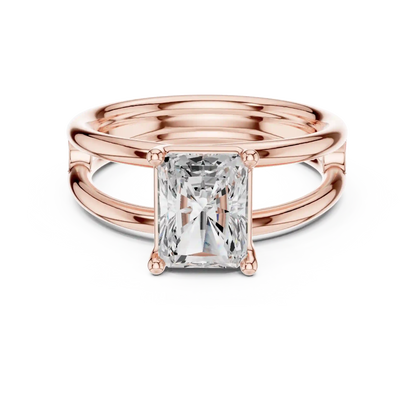 Double Rail Diamond Ring