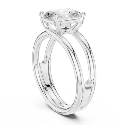 Double Rail Diamond Ring