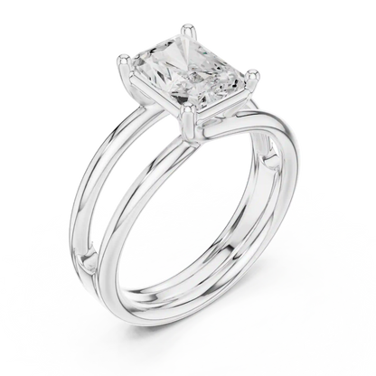 Double Rail Diamond Ring