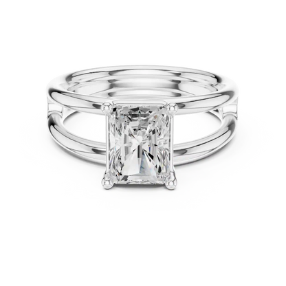Double Rail Diamond Ring