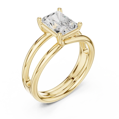 Double Rail Diamond Ring