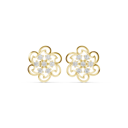 Twirling Blossom Stud  Earrings