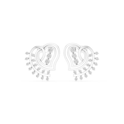 Sweetheart Wing Stud Earrings