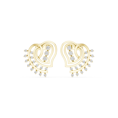 Sweetheart Wing Stud Earrings