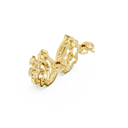 Glimmer Curl Flip Earrings