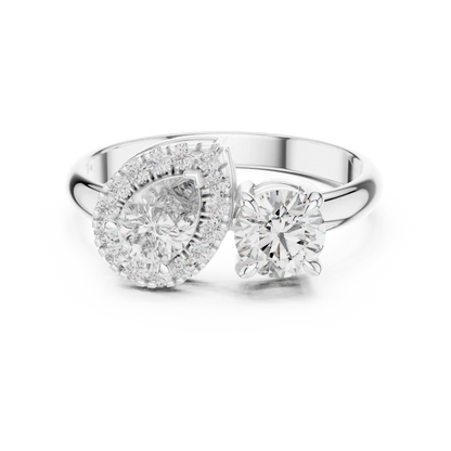 Duet Halo Diamond Ring