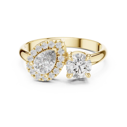 Duet Halo Diamond Ring