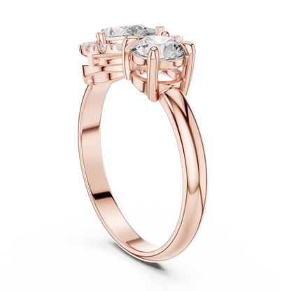 Duet Halo Diamond Ring