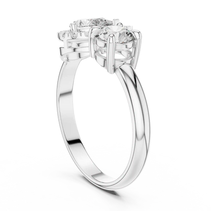 Duet Halo Diamond Ring