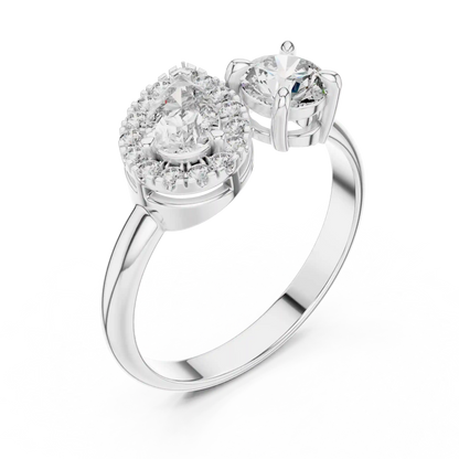 Duet Halo Diamond Ring