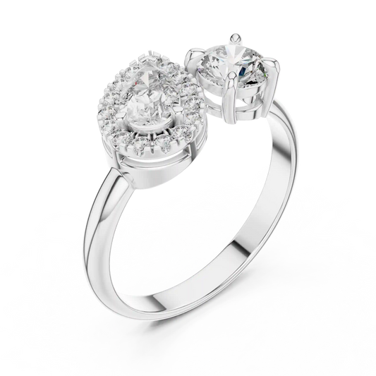 Duet Halo Diamond Ring