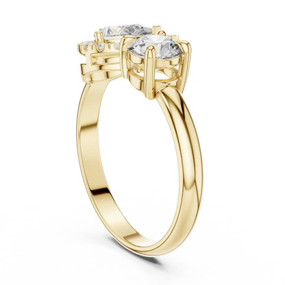 Duet Halo Diamond Ring