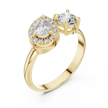 Duet Halo Diamond Ring