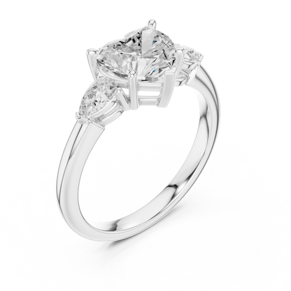 Heart's Escort Diamond Ring