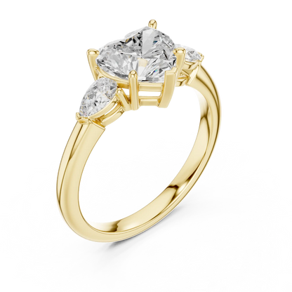 Heart's Escort Diamond Ring