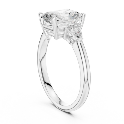 Flanked Radiance Diamond Ring
