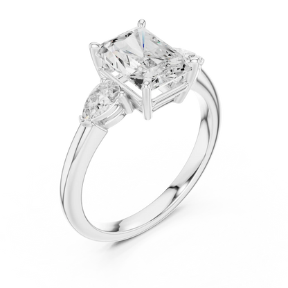 Flanked Radiance Diamond Ring