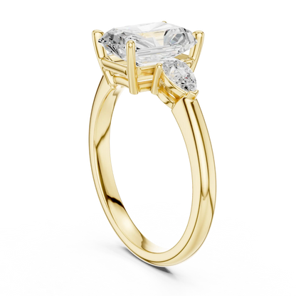 Flanked Radiance Diamond Ring