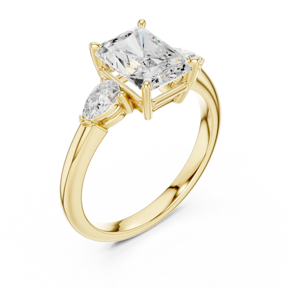 Flanked Radiance Diamond Ring