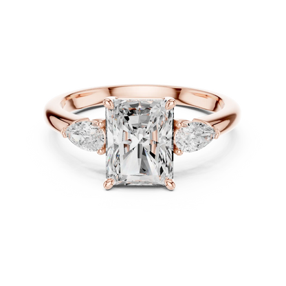 Flanked Radiance Diamond Ring