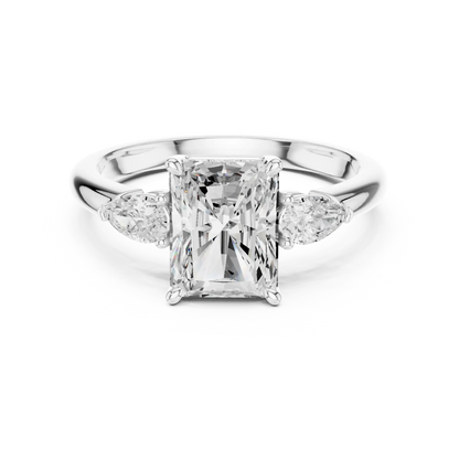Flanked Radiance Diamond Ring