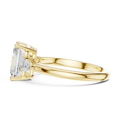 Flanked Radiance Diamond Ring