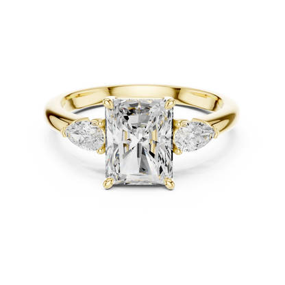 Flanked Radiance Diamond Ring
