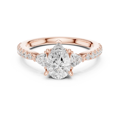Pear Trinity Diamond Ring