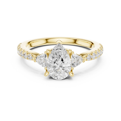 Pear Trinity Diamond Ring