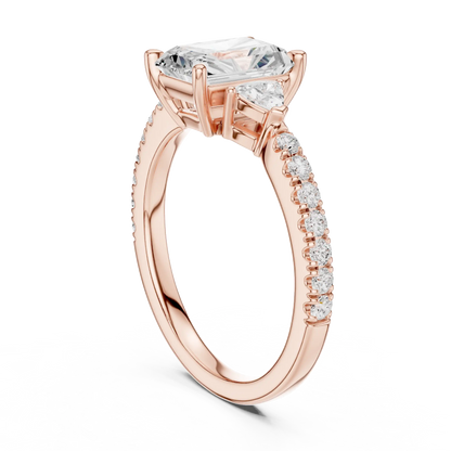 Trillion Crest Diamond Ring