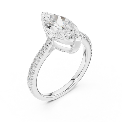 Slender Marquise Diamond Ring