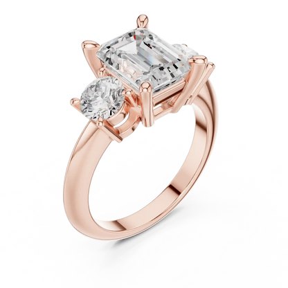 Emerald Trinity Diamond Ring