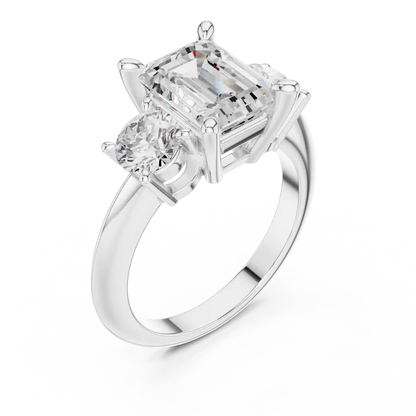 Emerald Trinity Diamond Ring