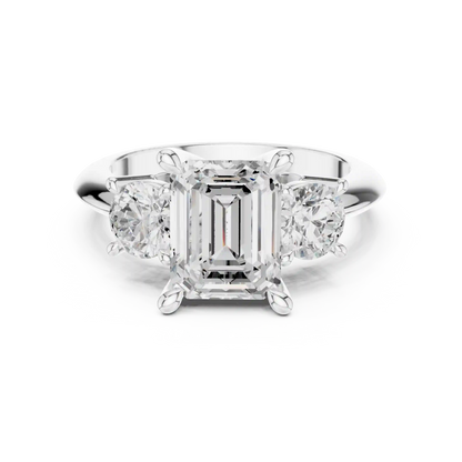 Emerald Trinity Diamond Ring