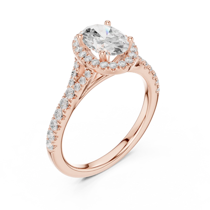 Ovaline Halo Diamond Ring
