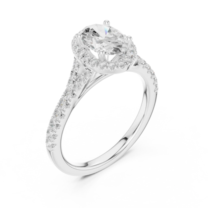 Ovaline Halo Diamond Ring