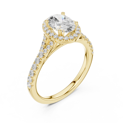 Ovaline Halo Diamond Ring