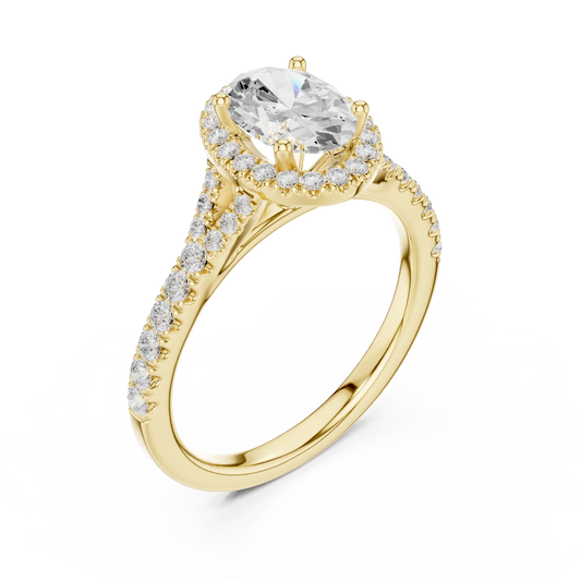 Ovaline Halo Diamond Ring