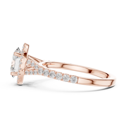 Ovaline Halo Diamond Ring