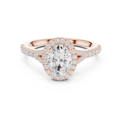 Ovaline Halo Diamond Ring